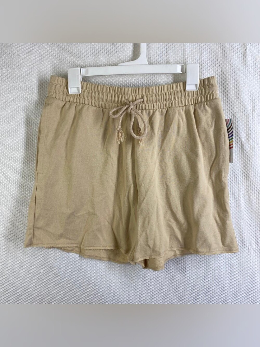 Target Pride Women's Tan Drawstring Sweat Shorts Size S NWT Casual Lounge